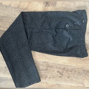 Leopard straight leg dress slacks.